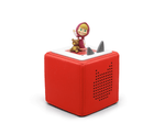 Full view of a Masha and the bear tonie on a red Toniebox