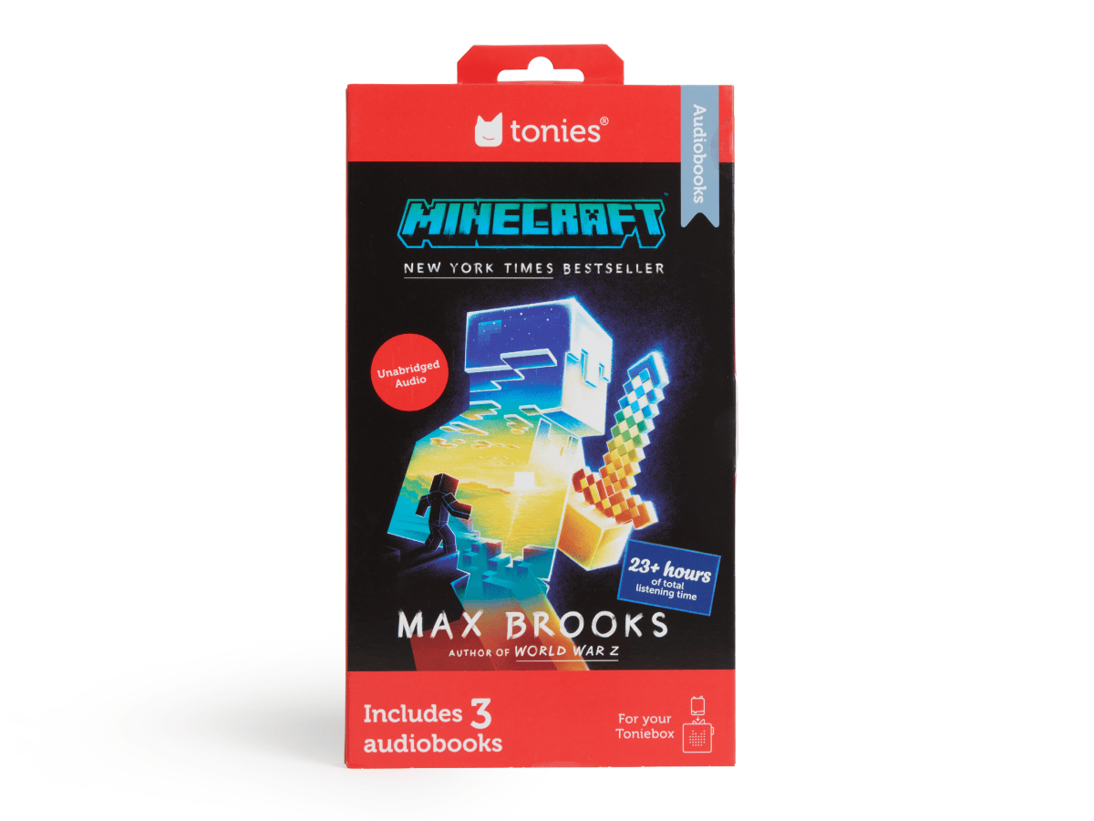 Front view of Minecraft Audiobook Tonies - 3 Pack Packaging