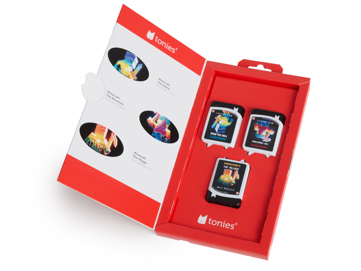 Inside view of Minecraft Audiobook Tonies - 3 Pack Packaging