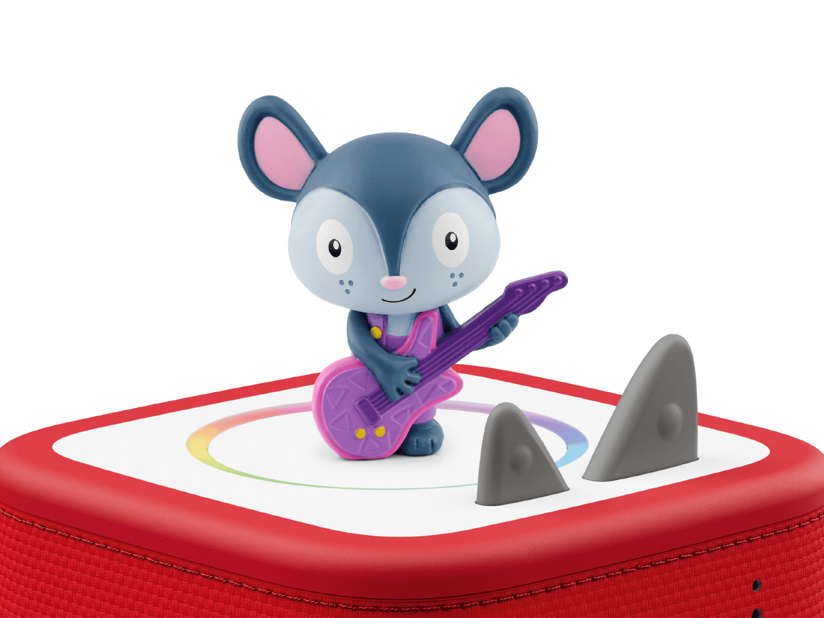 Mission Scout Tonie on a red Toniebox 2 ready to play audio stories and songs