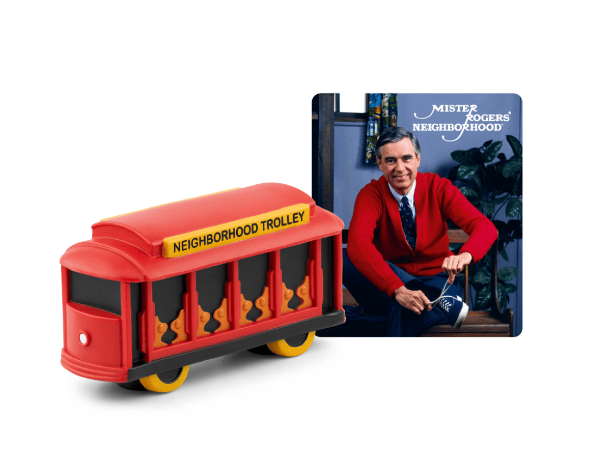 Mister Rogers Neighborhood Tonie audio figurine with content illustration
