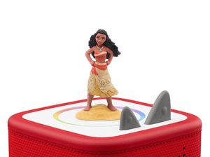 Moana spanish tonie on a red Toniebox 2 ready to play audio stories and songs