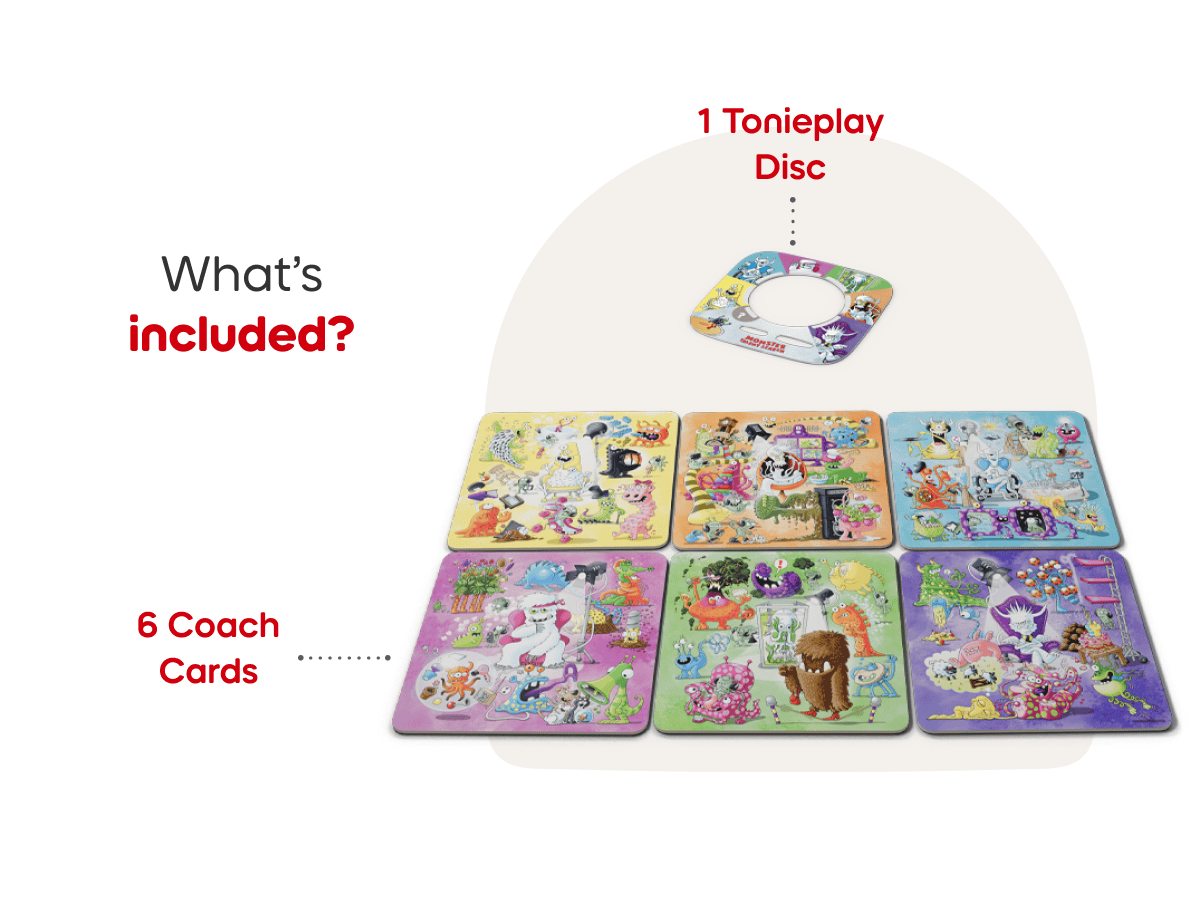 Monster Talent Search ToniePlay Game includes disc and 6 coach cards