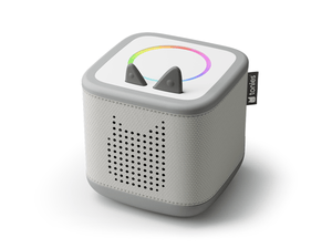 Top view of moon gray Toniebox 2 an audio player for kids, used with Tonie audio figurines and Tonieplay games