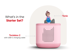 cloud pink Toniebox 2 Starter Set with Ms. Rachel Tonie included components