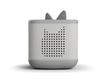 Front view of moon gray Toniebox 2 an audio player for kids, used with Tonie audio figurines and Tonieplay games