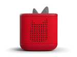 front view of a sunset red toniebox 2