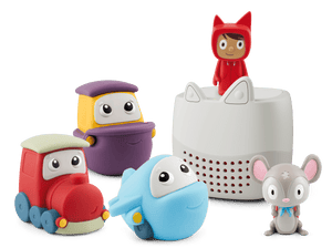 Toniebox Lite My Story and Travel Bundle an audio player for kids with Rubie Creative Tonie, My First Tonies Travel Set and Traveling Song Tonie audio figurines