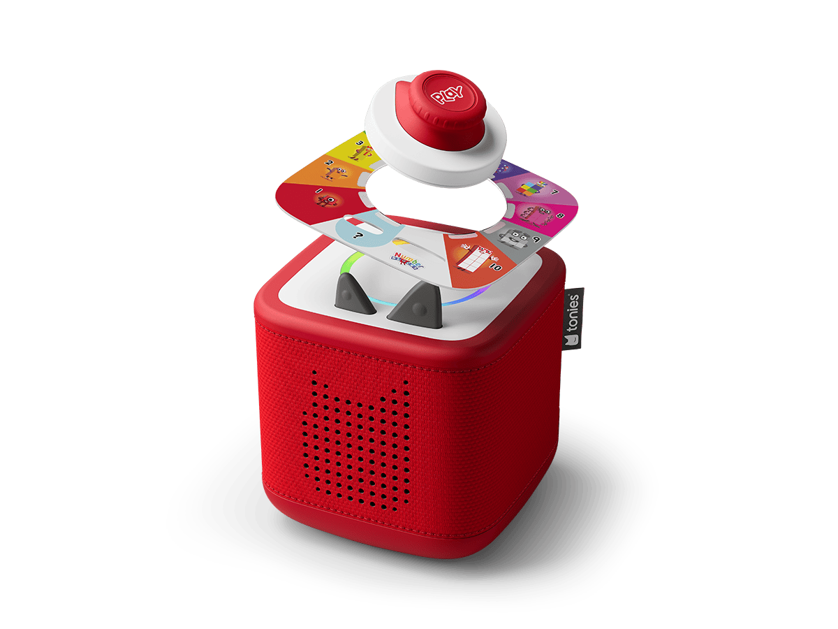 Tonieplay Numberblocks Learning Adventures Disc on red Toniebox 2 an audio player for kids