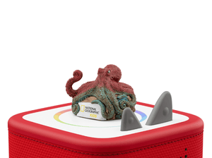 Octopus on a red Toniebox 2 ready to play audio stories and songs