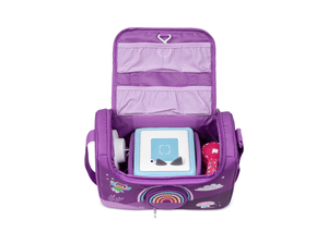 Listen & Play Bag - Over the Rainbow open view with toniebox and tonies inside