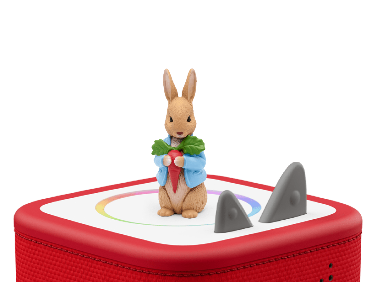 Peter Rabbit Tonie on a Red Toniebox