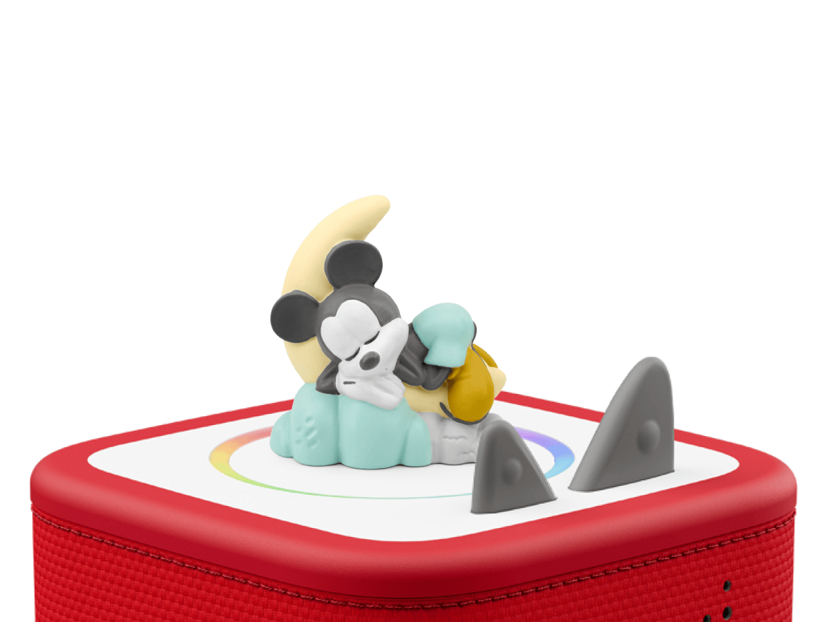 Disney Baby Peaceful Piano Sleep Music Tonie on a red Toniebox 2 ready to play audio stories and songs