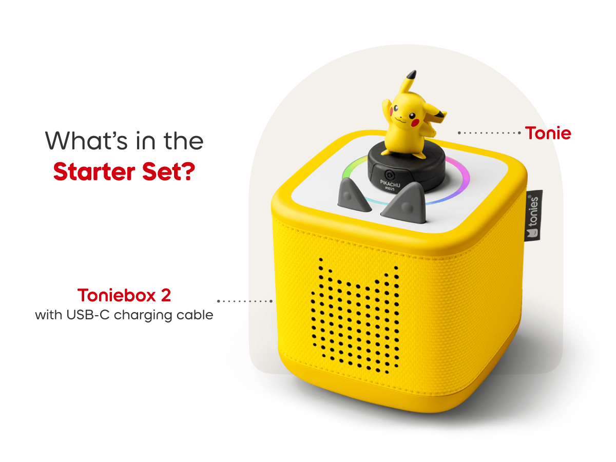 Whats included in the Pokemon Pikachu Starter Set: Pikachu Tonie and lightning yellow toniebox 2