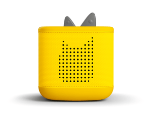 front view of the toniebox 2 in lightning yellow limited edition