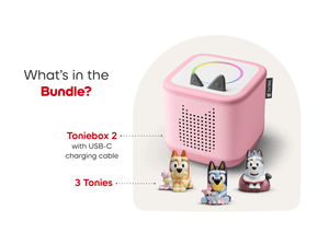 Whats included in the Bluey Toniebox 2 Cloud Pink Starter Set