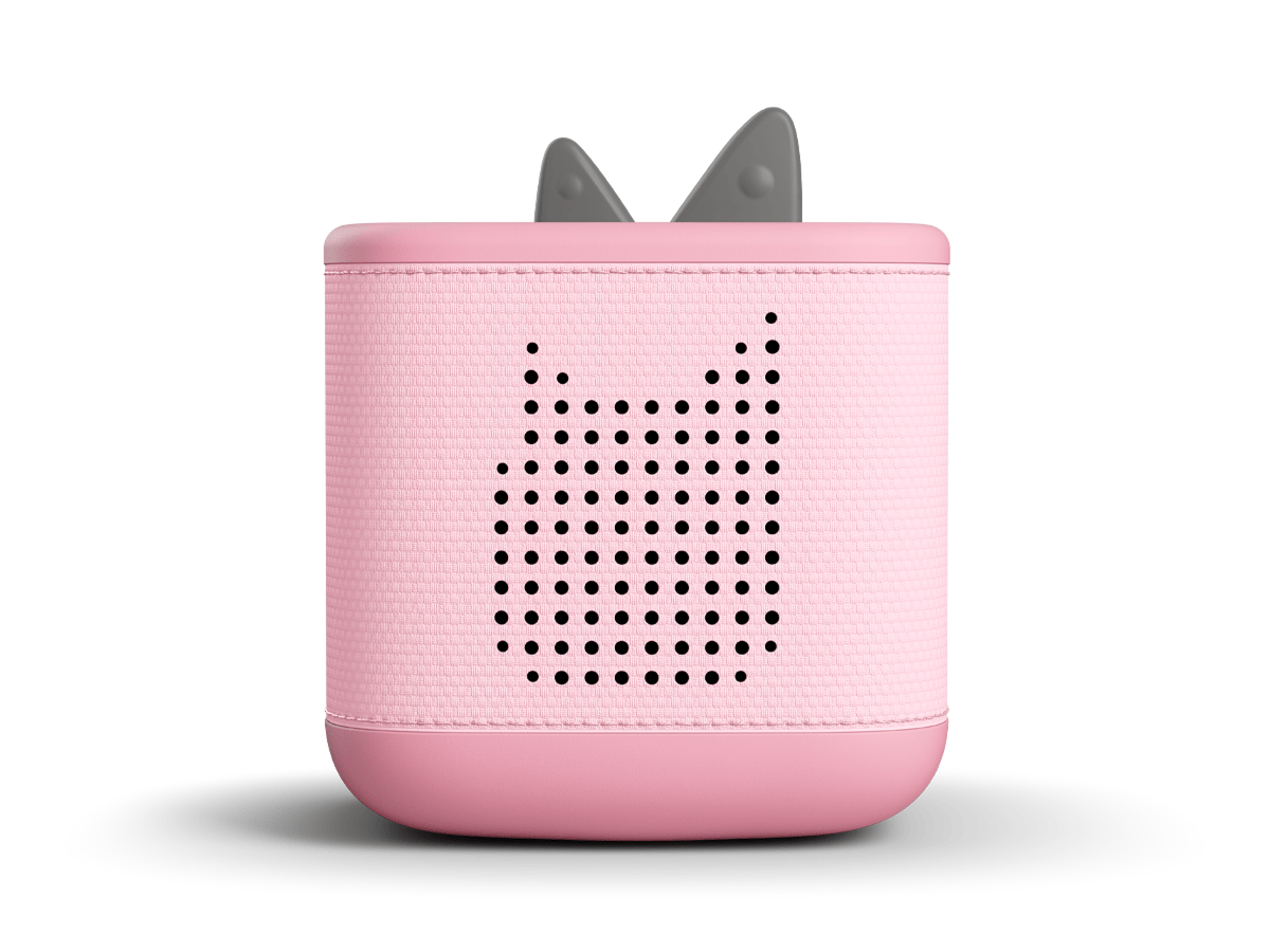 Front view of Pink Toniebox 2 an audio player for kids, used with Tonie audio figurines and Tonieplay games