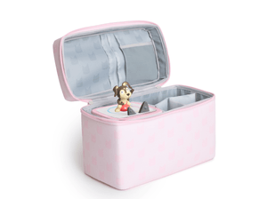 open view of 
Toniebox All-in-One Carrying Case - Cloud Pink with toniebox 2 and playtime puppy
