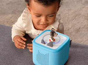 Child Enjoying A Tonie And Toniebox 2, An Audio Player For Kids
