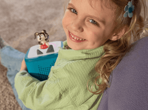 Child Playing With Tropical Teal Toniebox 2 Starter Set With Playtime Puppy Tonie