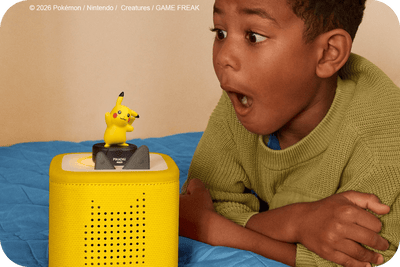 Yellow Pokemon figure and Toniebox 2