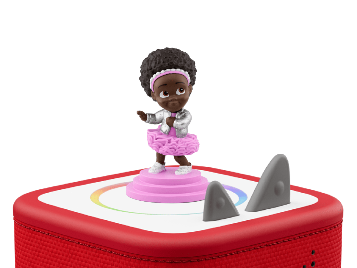 Qai Qai - Invisible Universe Tonie on a Red Toniebox