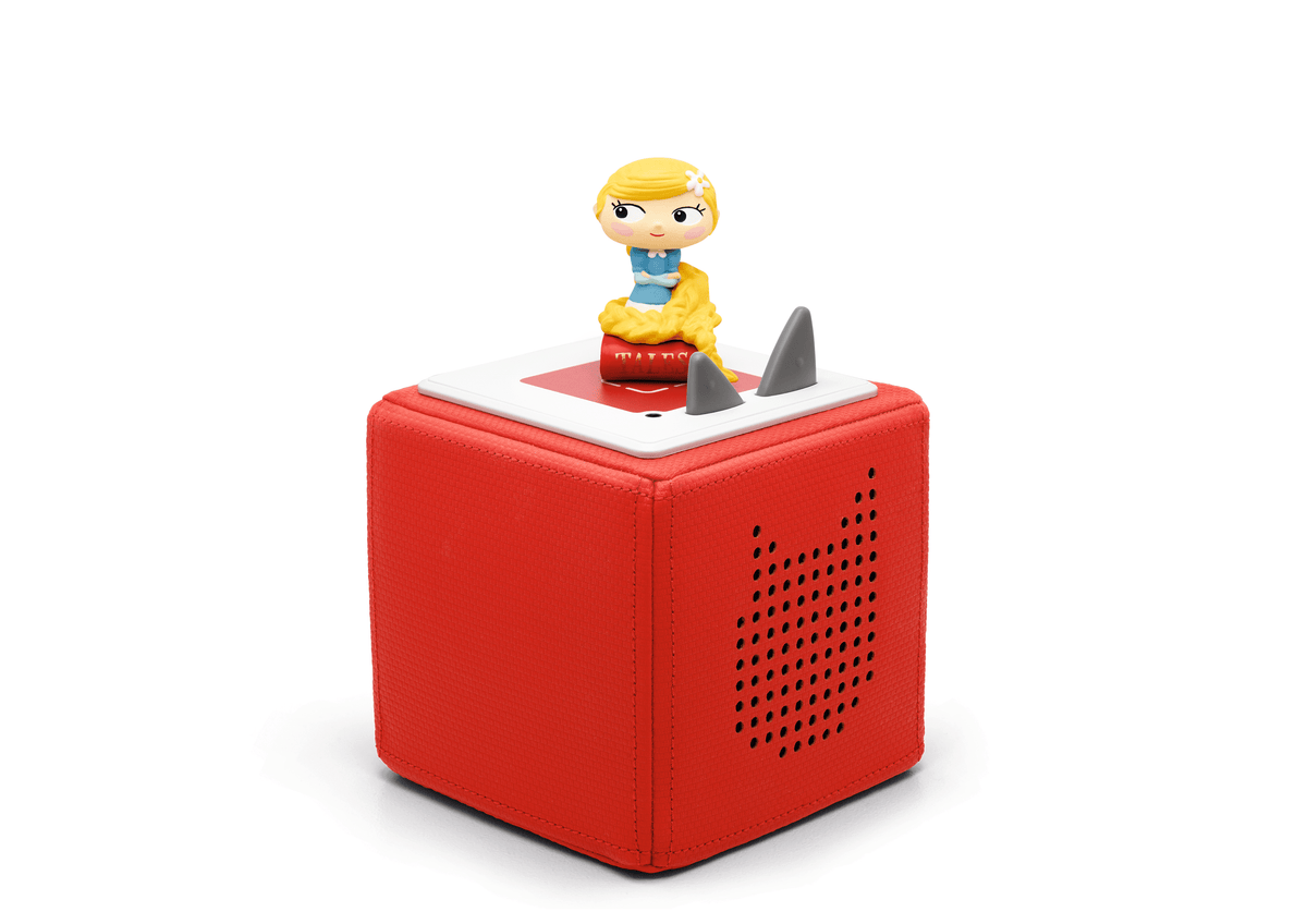 Full view of Favorite Tales: Rapunzel and other fairy tales on a red toniebox