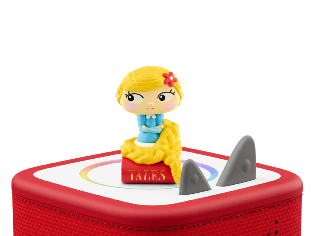 Favorite Tales: Rapunzel & Other Fairy Tales Tonie on a Red Toniebox