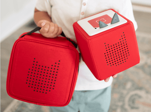 Child Holding Tonies Carrying Case