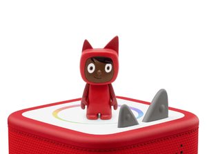 Red with Dark Hue Creative-Tonie on a Red Toniebox