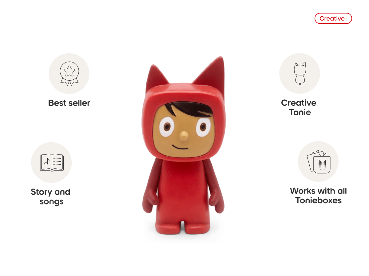 Creative-Tonie Red Medium audio figurine, inspiring audio journeys and imaginative play