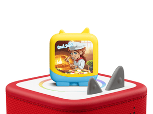 Cool Jobs Rocket Scientist and Pizza Maker Clever Tonies - 2 Pack on a red Toniebox 2 ready to play audio stories and songs curated for kids