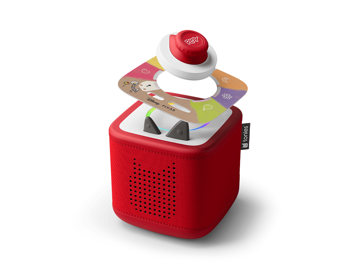 Tonieplay Disney Pixar-Scene Searchers Disc on red Toniebox 2 an audio player for kids