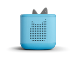 Front view of sky blue Toniebox 2 an audio player for kids, used with Tonie audio figurines and Tonieplay games