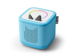 Top view of sky blue Toniebox 2 an audio player for kids, used with Tonie audio figurines and Tonieplay games