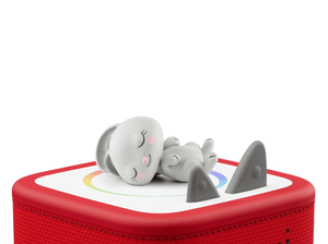 Sleepy Rabbit on a red Toniebox 2 ready to play audio stories and songs