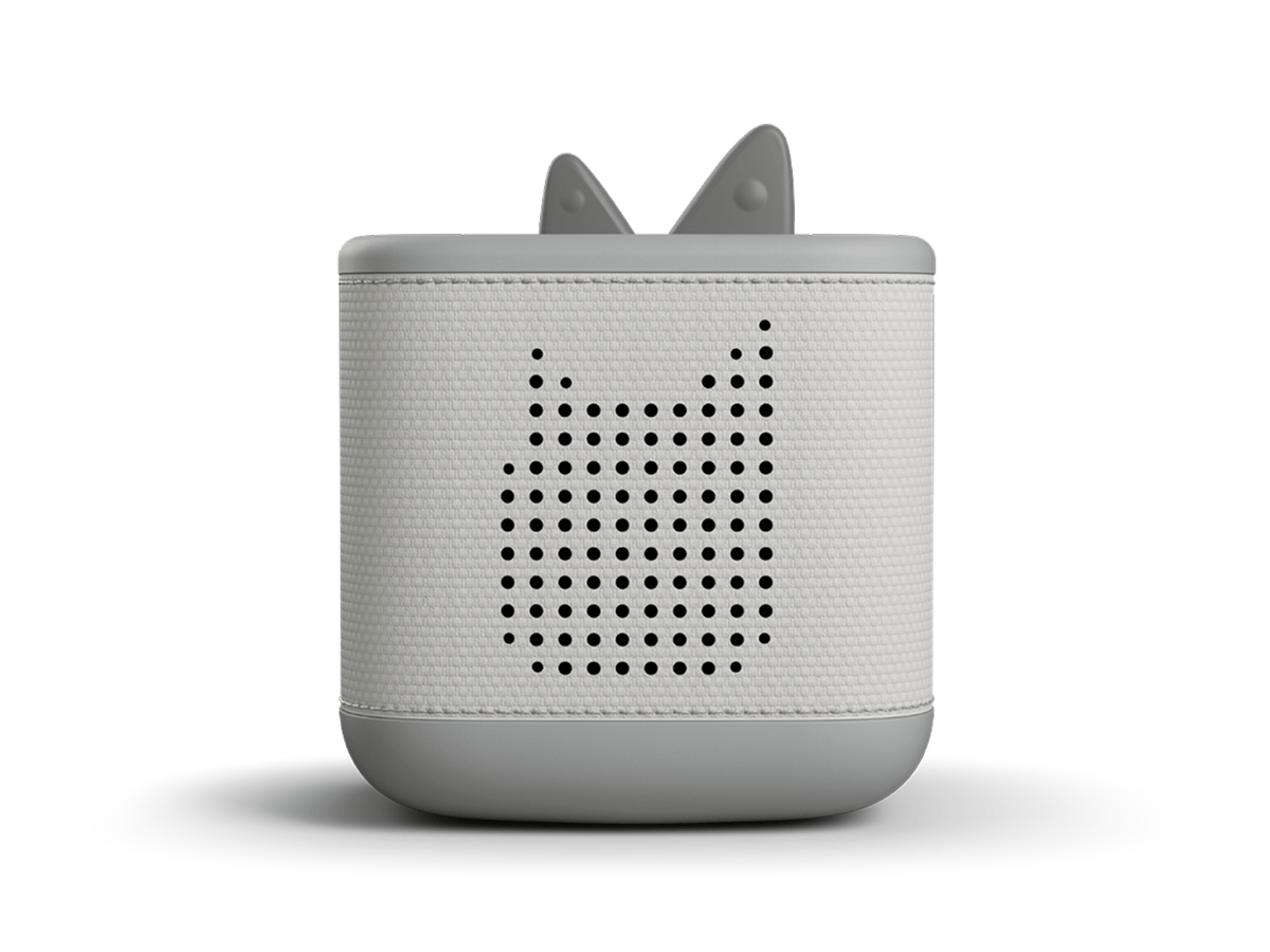 Front View Of Moon Gray Toniebox 2 An Audio Player For Kids, Used With Tonie Audio Figurines And Tonieplay Games