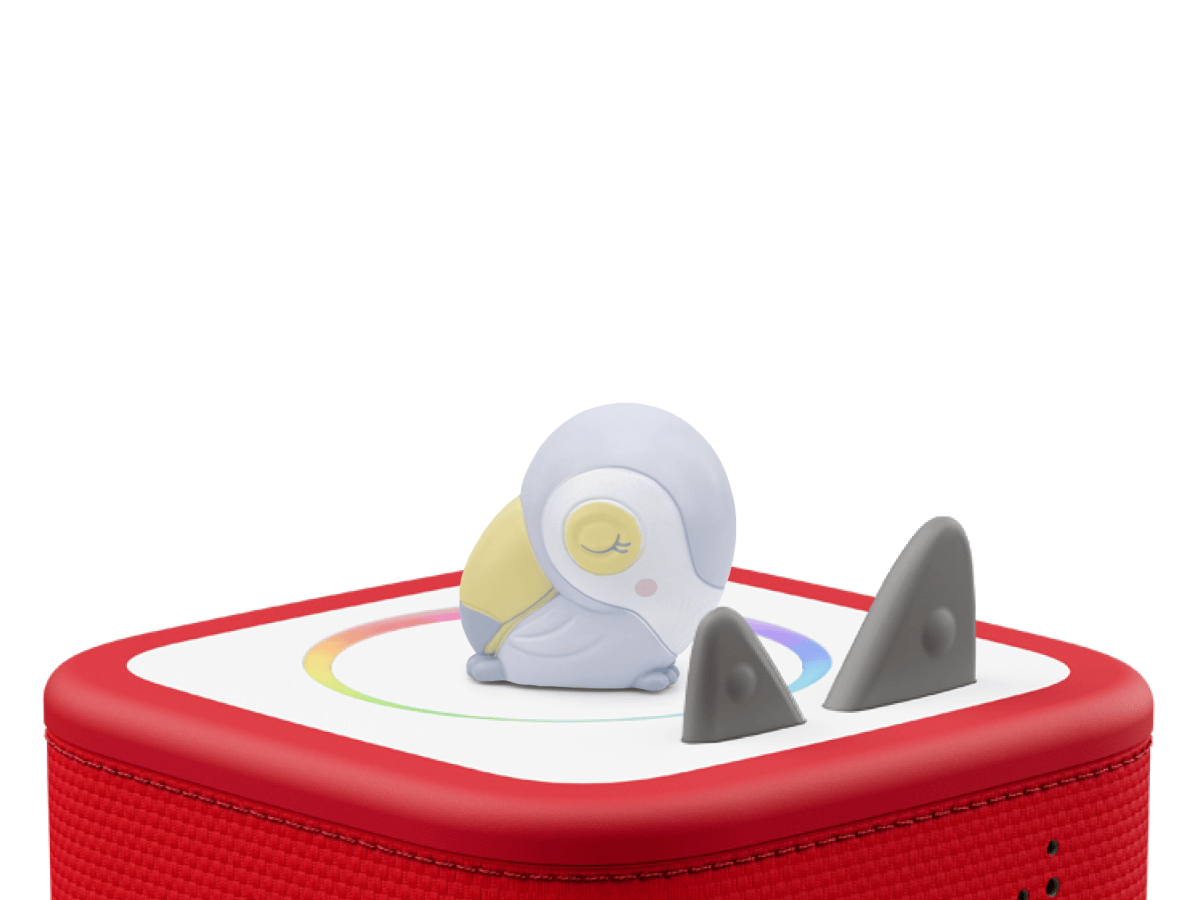 Sleepy Toucan-Nature Sounds from the Sleepy Jungle Tonie on a red Toniebox 2 ready to play audio stories and songs