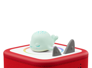 Sleepy Whale: Lullabies from the Ocean Tonie on a Red Toniebox