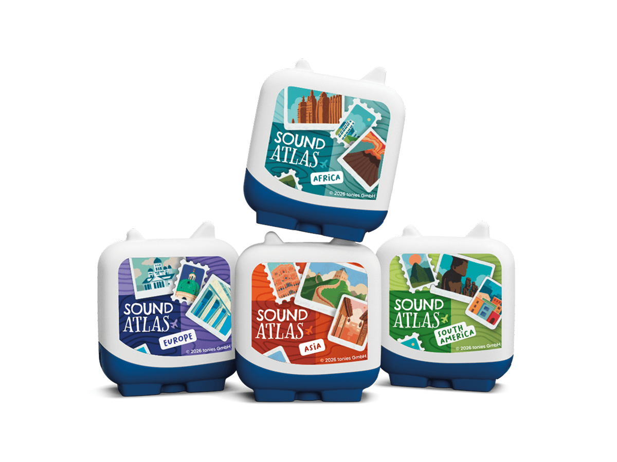 Sound Atlas Pocket Tonies - 4 Pack audio figurine for the Toniebox, which plays audio content