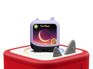 Space Explorers Club on a red Toniebox 2 ready to play audio stories and songs