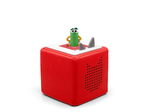 Full view of a Ask the StoryBots: Beep Tonie on a red Toniebox