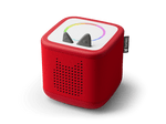 Top view of Sunset Red Toniebox 2 an audio player for kids, used with Tonie audio figurines and Tonieplay games