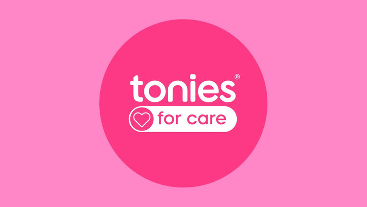 tonies for care logo on a pink background