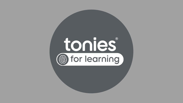 tonies for learning on a grey background