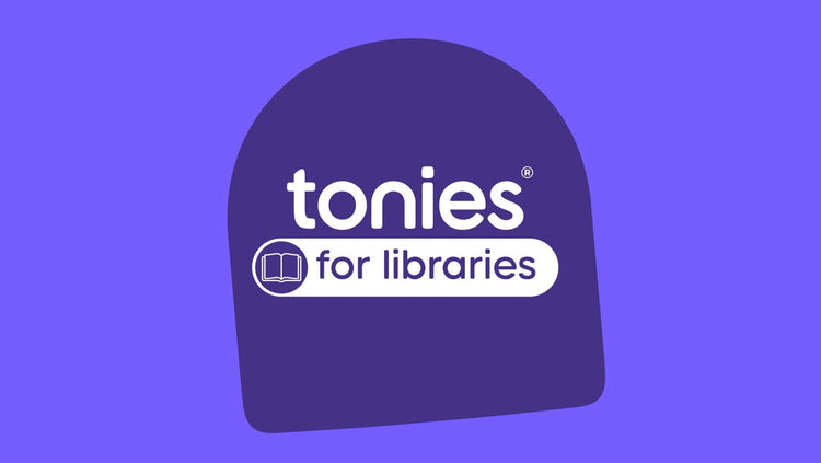 tonies for libraries on a purple background