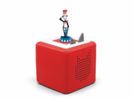 Full view of a Dr. Seuss: The Cat in the Hat Tonie on a red Toniebox