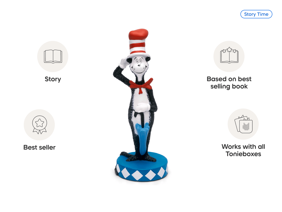 Dr. Seuss The Cat in the Hat Tonie audio figurine, inspiring audio journeys and imaginative play