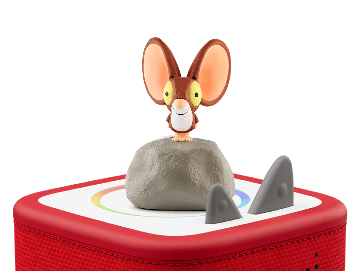 The Lion Inside Tonie on a Red Toniebox