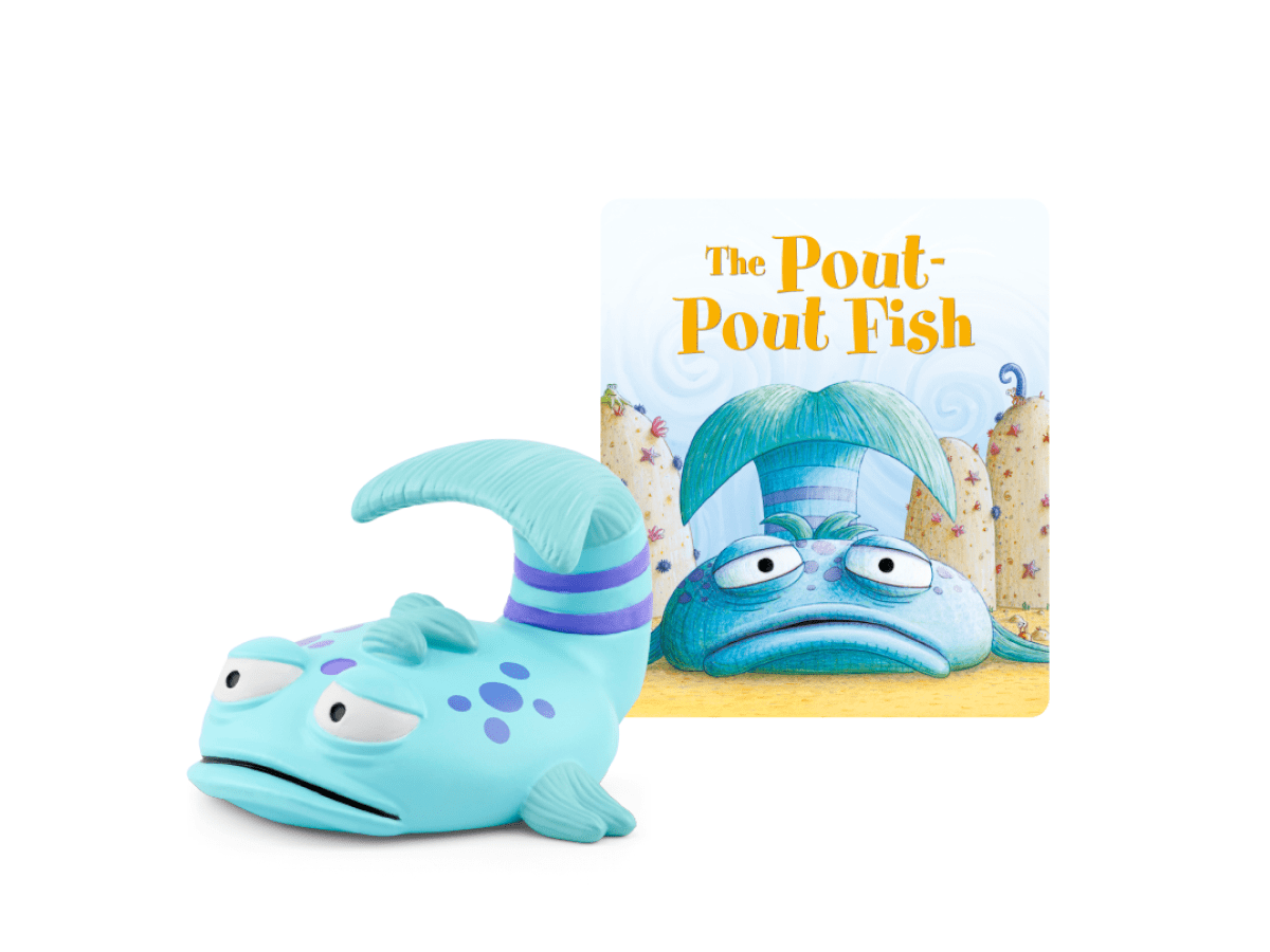 The Pout-Pout Fish Tonie with a branded content card